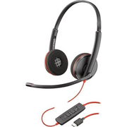POLY Blackwire 3220 Slušalice Žičano Obruč za glavu Ured / pozivni centar USB Tip-C Crno, Crveno