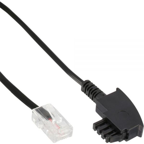 InLine 18510 telefonski kabel 10 m Crno