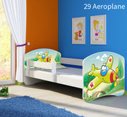 Dječji krevet ACMA s motivom, bočna bijela 140x70 cm 29 Aeroplane