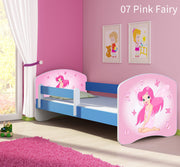 Dječji krevet ACMA s motivom, bočna plava 140x70 cm 07 Pink Fairy