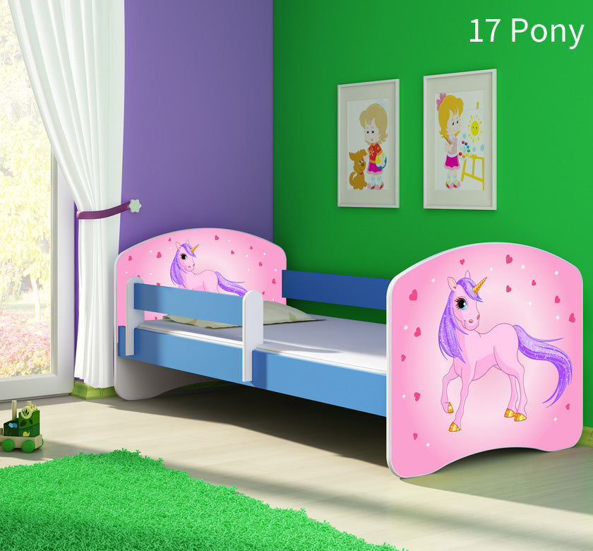 Dječji krevet ACMA s motivom, bočna plava 180x80 cm 17 Pony