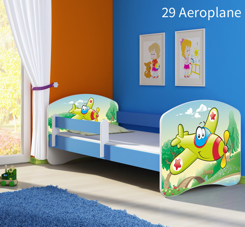 Dječji krevet ACMA s motivom, bočna plava 180x80 cm 29 Aeroplane