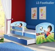 Dječji krevet ACMA s motivom, bočna plava + ladica 160x80 cm 13 Footballer