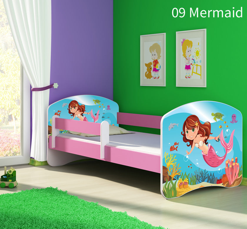 Dječji krevet ACMA s motivom, bočna roza 180x80 cm 09 Mermaid