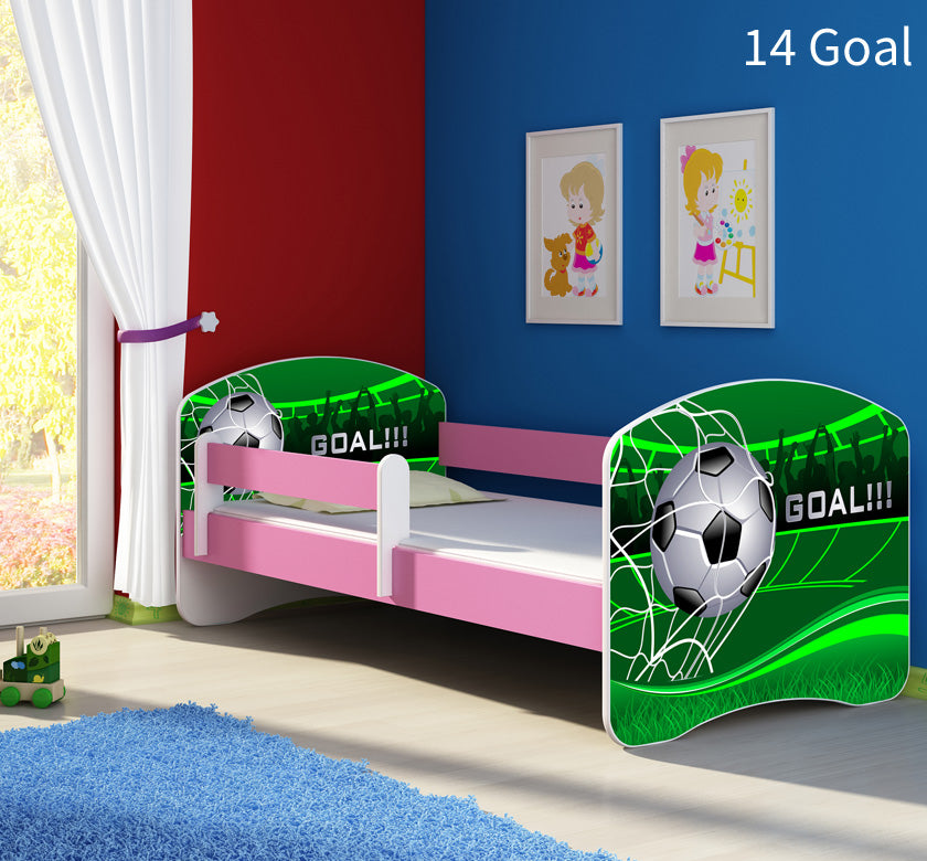 Dječji krevet ACMA s motivom, bočna roza 140x70 cm 14 Goal