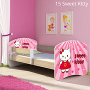 Dječji krevet ACMA s motivom, bočna sonoma 180x80 cm 15 Sweet Kitty