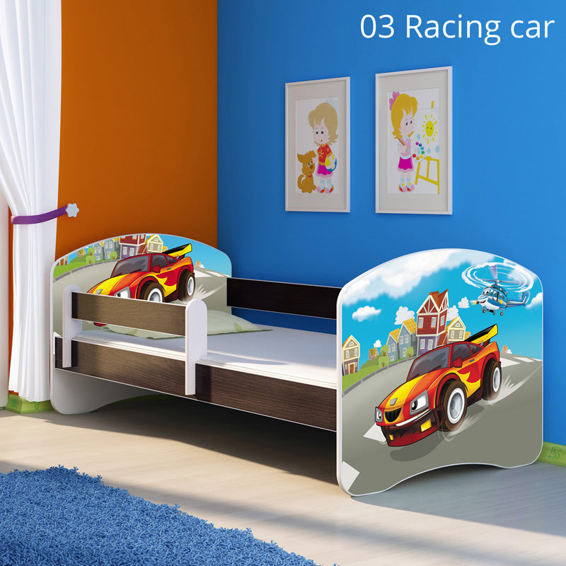 Dječji krevet ACMA s motivom, bočna wenge 180x80 cm 03 Racing Car