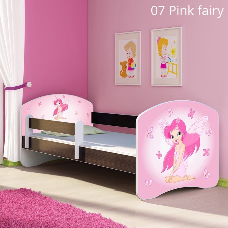 Dječji krevet ACMA s motivom, bočna wenge 160x80 cm 07 Pink Fairy