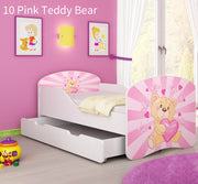 Dječji krevet ACMA s motivom + ladica 180x80 cm 10 Pink Teddy Bear