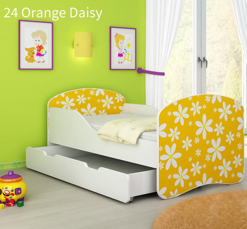 Dječji krevet ACMA s motivom + ladica 180x80 cm 24 Orange Daisy