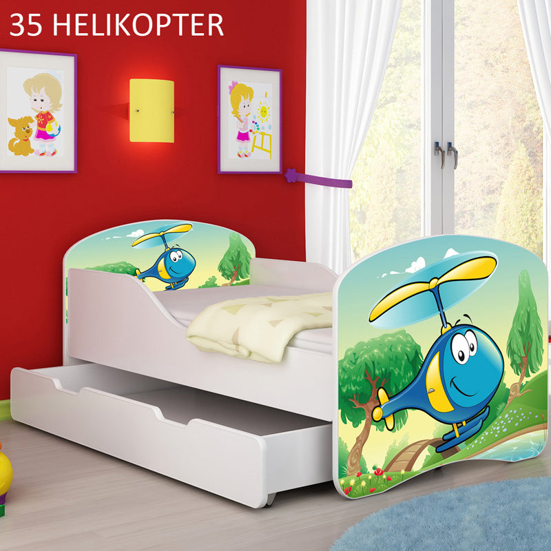 Dječji krevet ACMA s motivom + ladica 180x80 cm 35 Helikopter