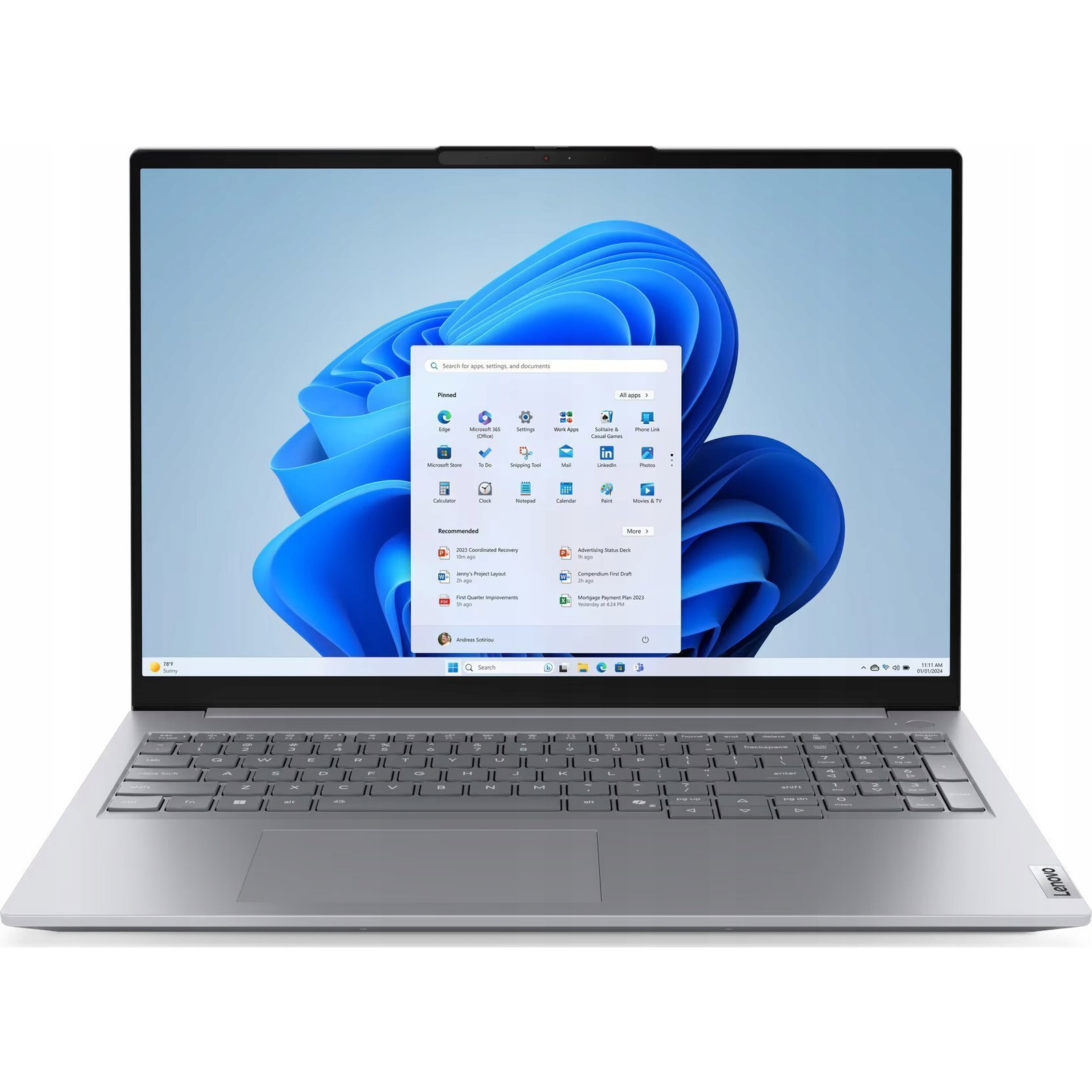 Lenovo ThinkBook 16 G8 IAL Intel Core Ultra 5 135H Prijenosno računalo 40,6 cm (16") WUXGA 16 GB DDR5-SDRAM 512 GB SSD Wi-Fi 6E (802.11ax) Windows 11 Pro Engleski Sivo