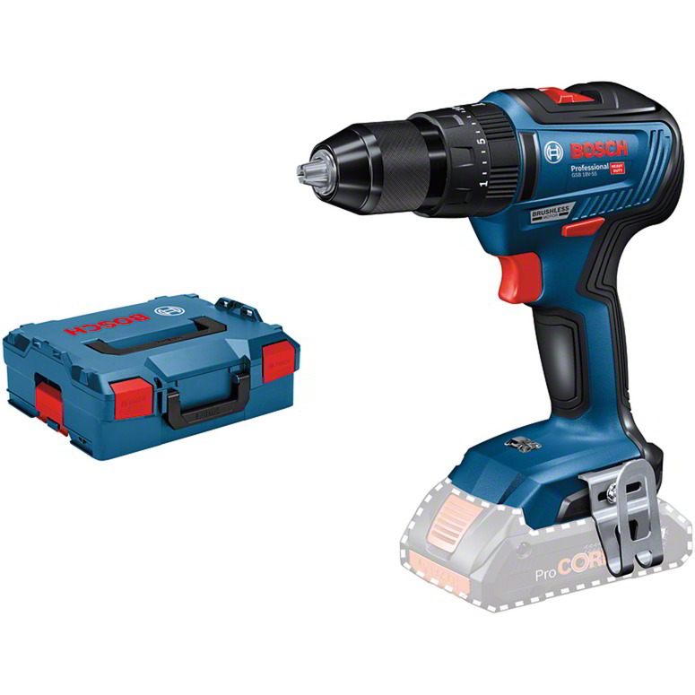Bosch GSB 18V-55 Professional 1800 RPM Bez ključa 1 kg Crno, Plavo