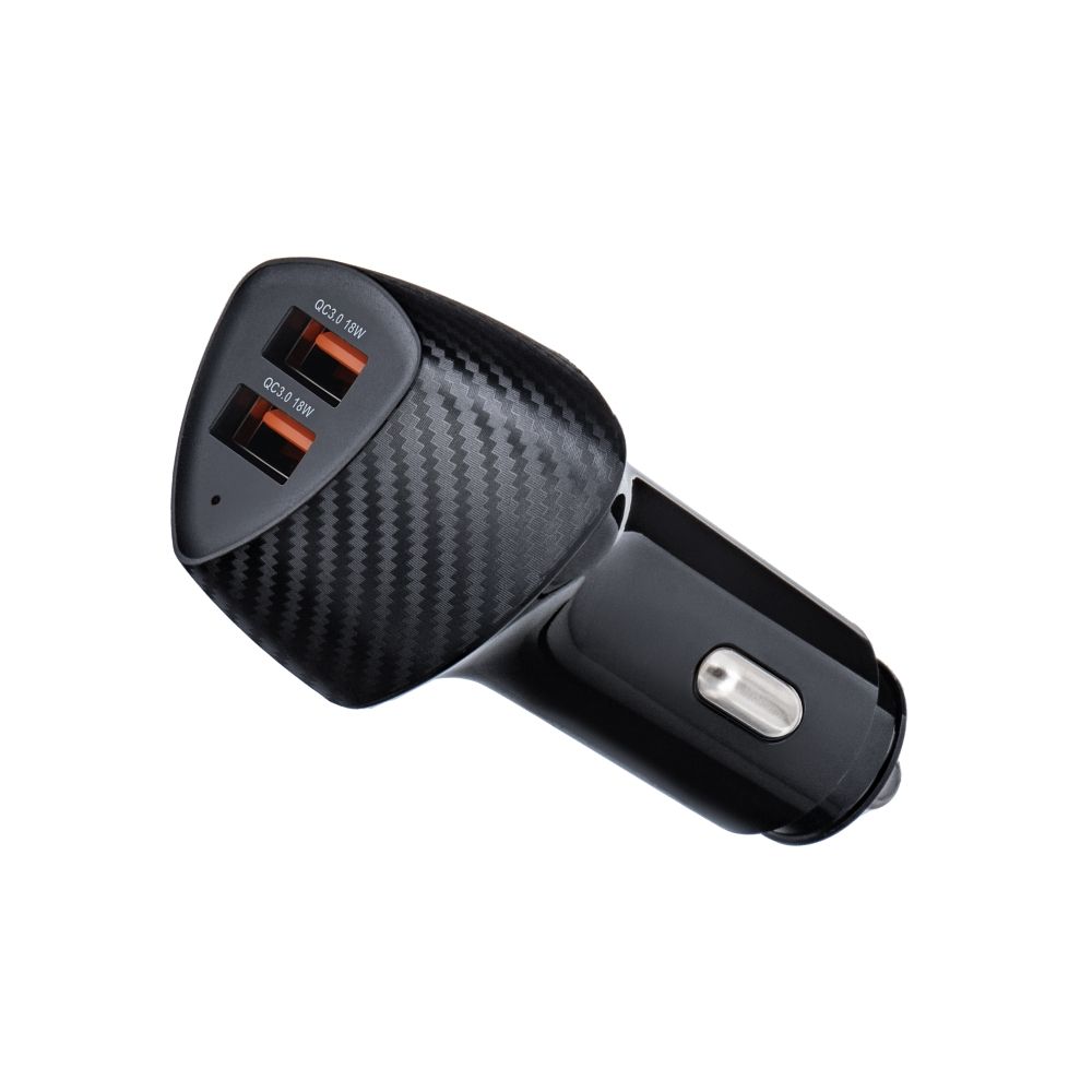 FORCELL CARBON auto punjač USB QC 3.0 18W + USB QC 3.0 18W CC50-2A36W crni (Ukupno 36W)