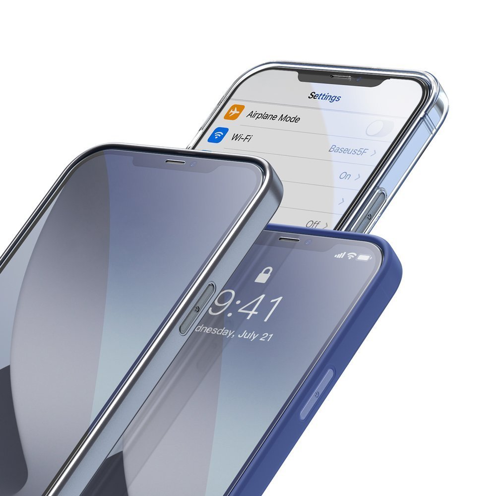 Baseus 2x Kaljeno staklo na cijelom ekranu 0,25 mm s okvirom za iPhone 12 mini
