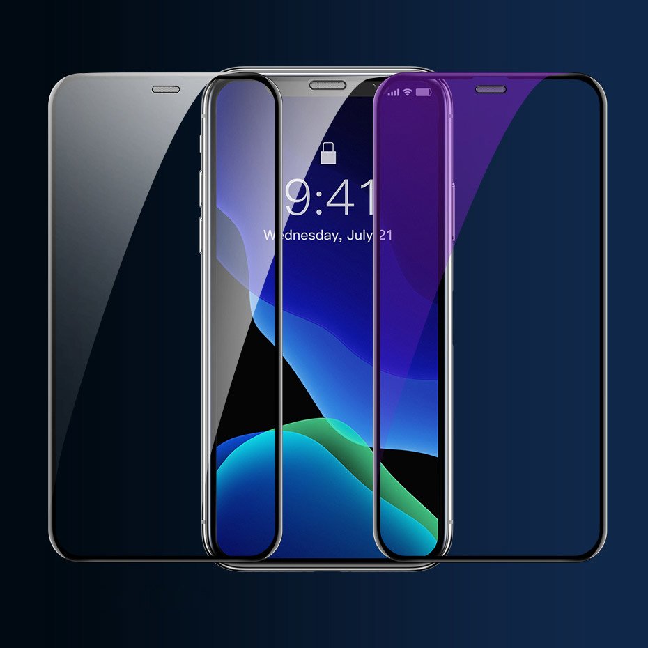 Baseus 2 kom zakrivljeno kaljeno staklo s okvirom za iPhone 11 Pro Max / iPhone XS Max