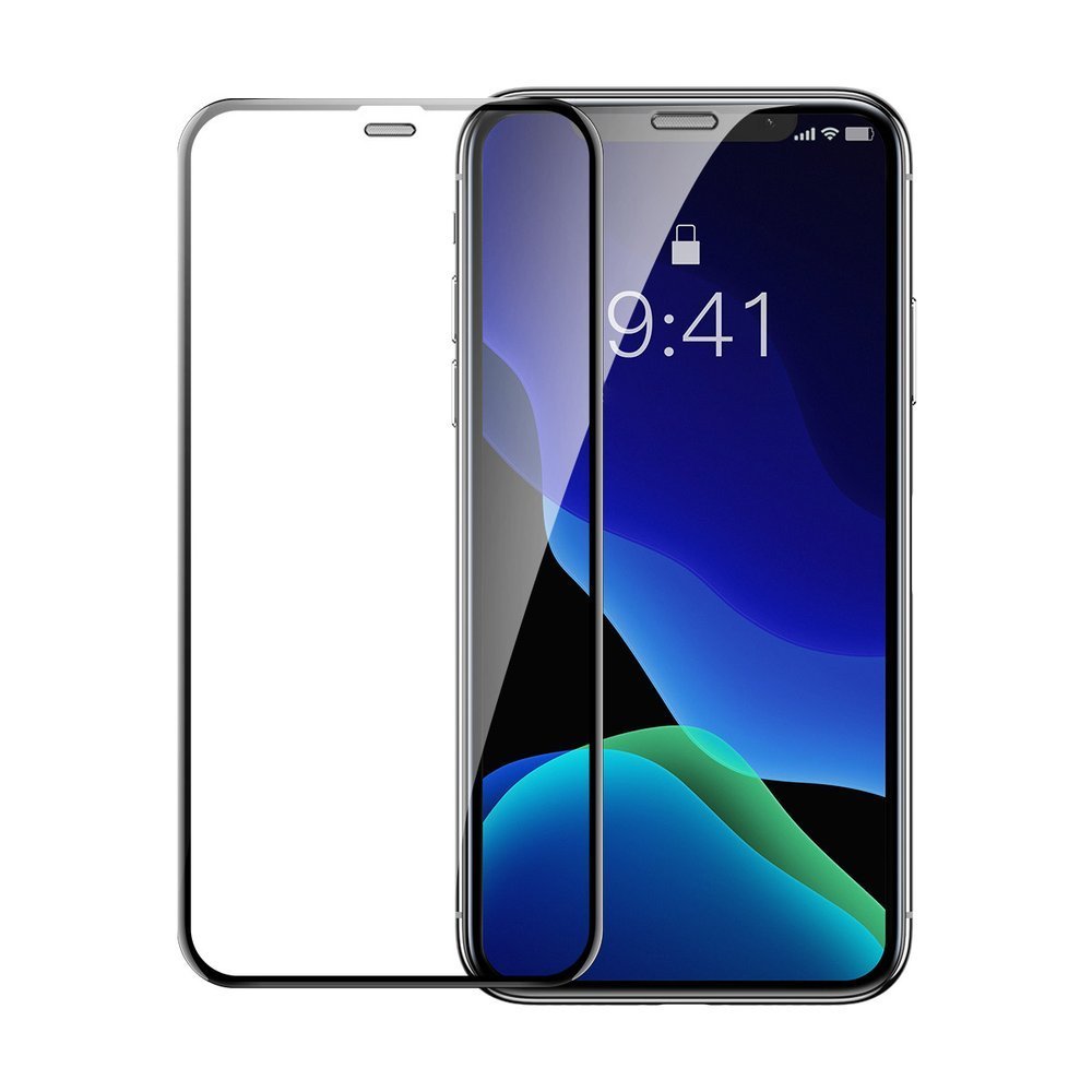 Baseus 2 kom zakrivljeno kaljeno staklo s okvirom za iPhone 11 Pro Max / iPhone XS Max