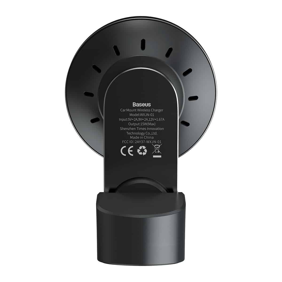 Baseus Big Energy auto nosač s bežičnim punjačem 15W za iPhone 12 (crni)