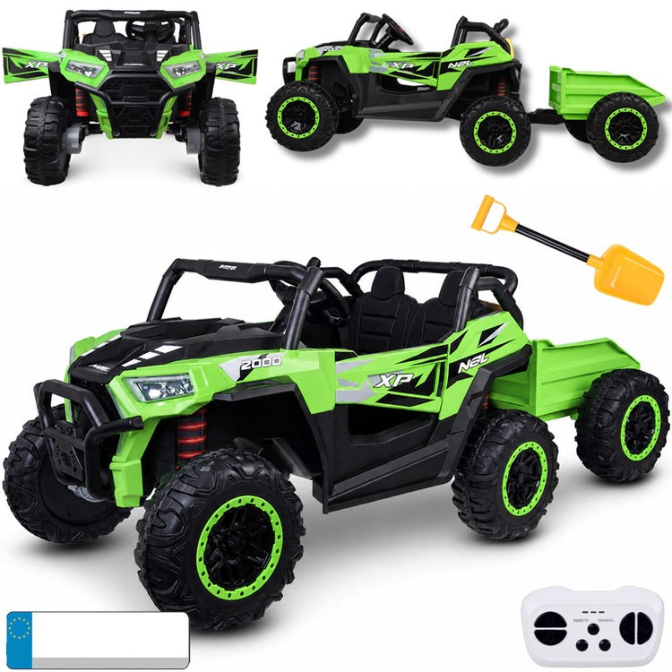 Buggy dvosjed 4×4 s prikolicom – zeleni