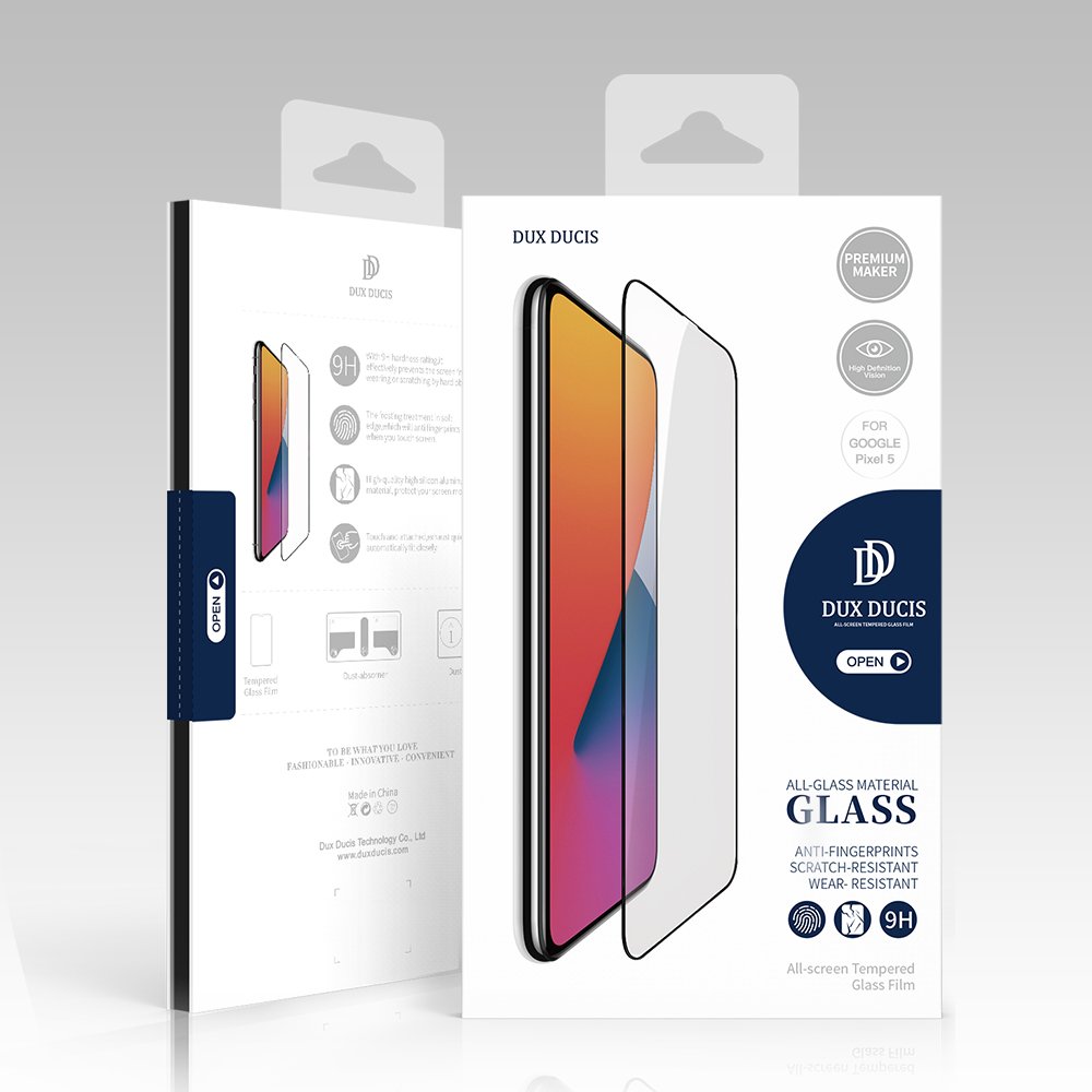 Dux Ducis 10D zaštitno staklo od kaljenog stakla, puna pokrivenost s okvirom za Google Pixel 5, crna