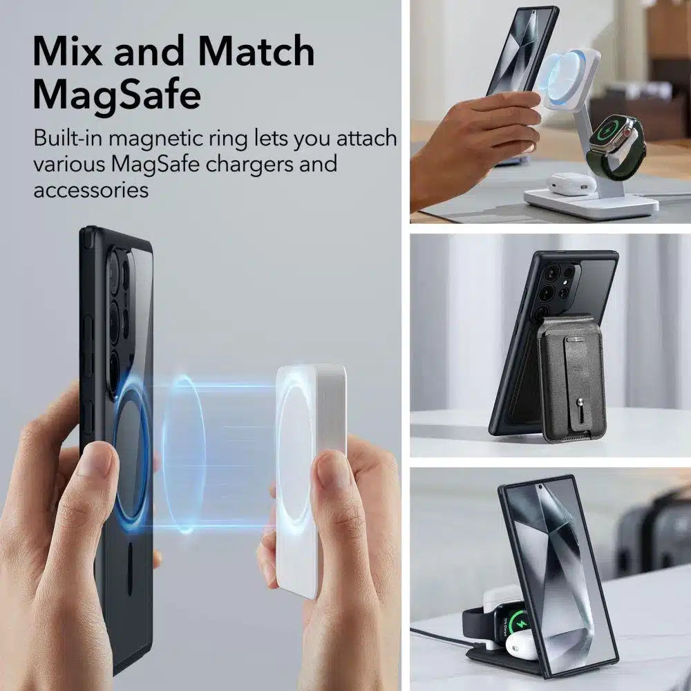 ESR - Classic Hybrid HaloLock maska za Samsung Galaxy S24 Ultra - prozirna crna