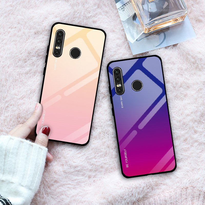 Maskica s kaljenim staklom za Huawei P30 Lite pink