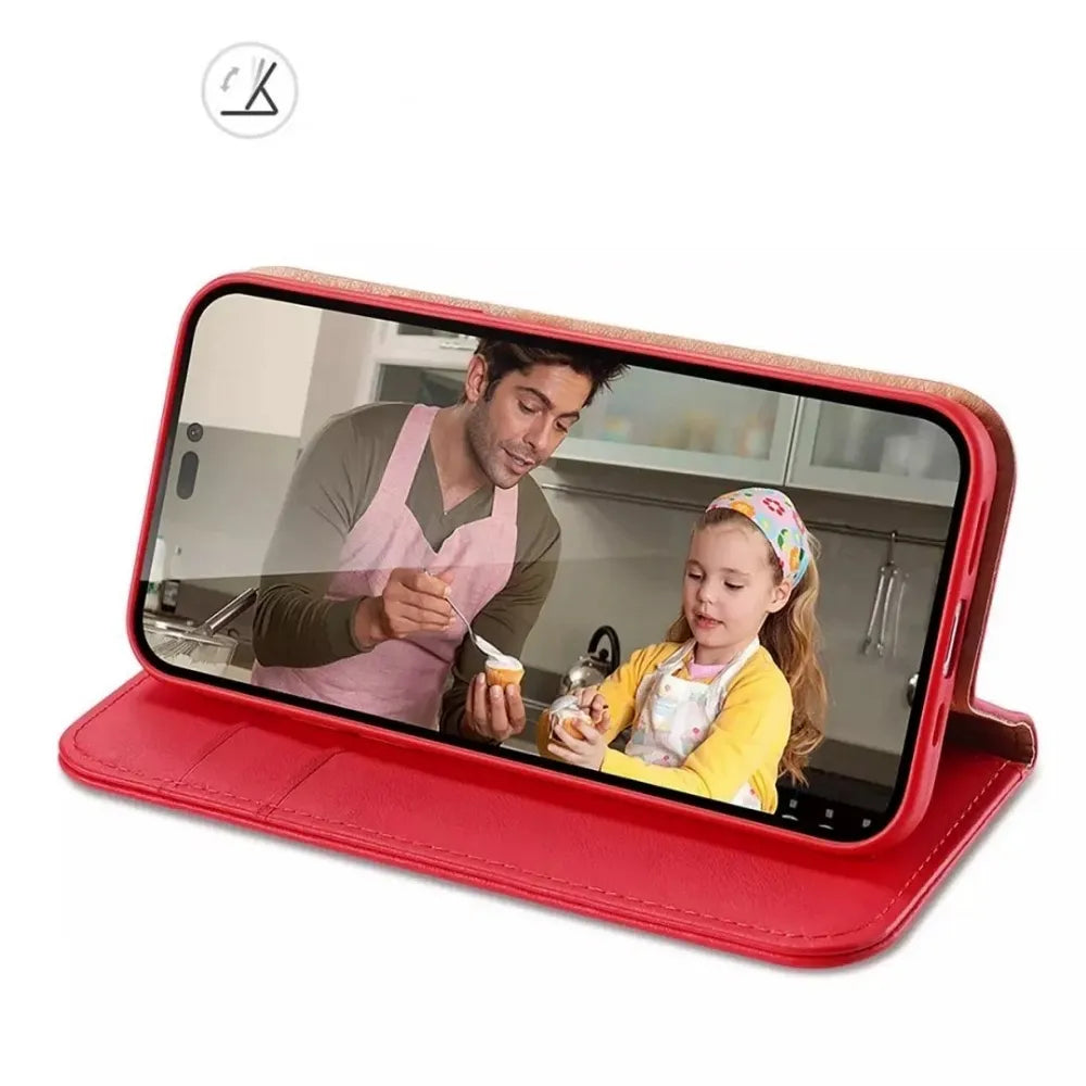 Dux Ducis Hivo bookcase torbica od kože za Apple iPhone 15 Pro Max crvena