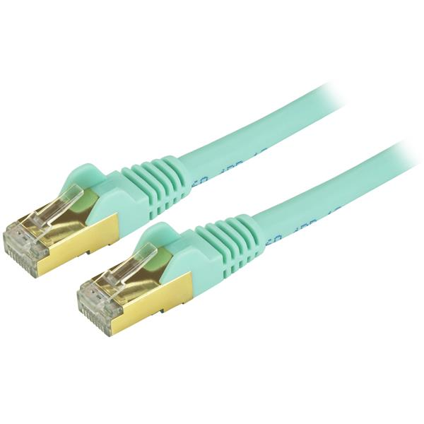 StarTech.com 6ASPAT50CMAQ kabel za umrežavanje Tirkizno 0,5 m Cat6a U/FTP (STP)