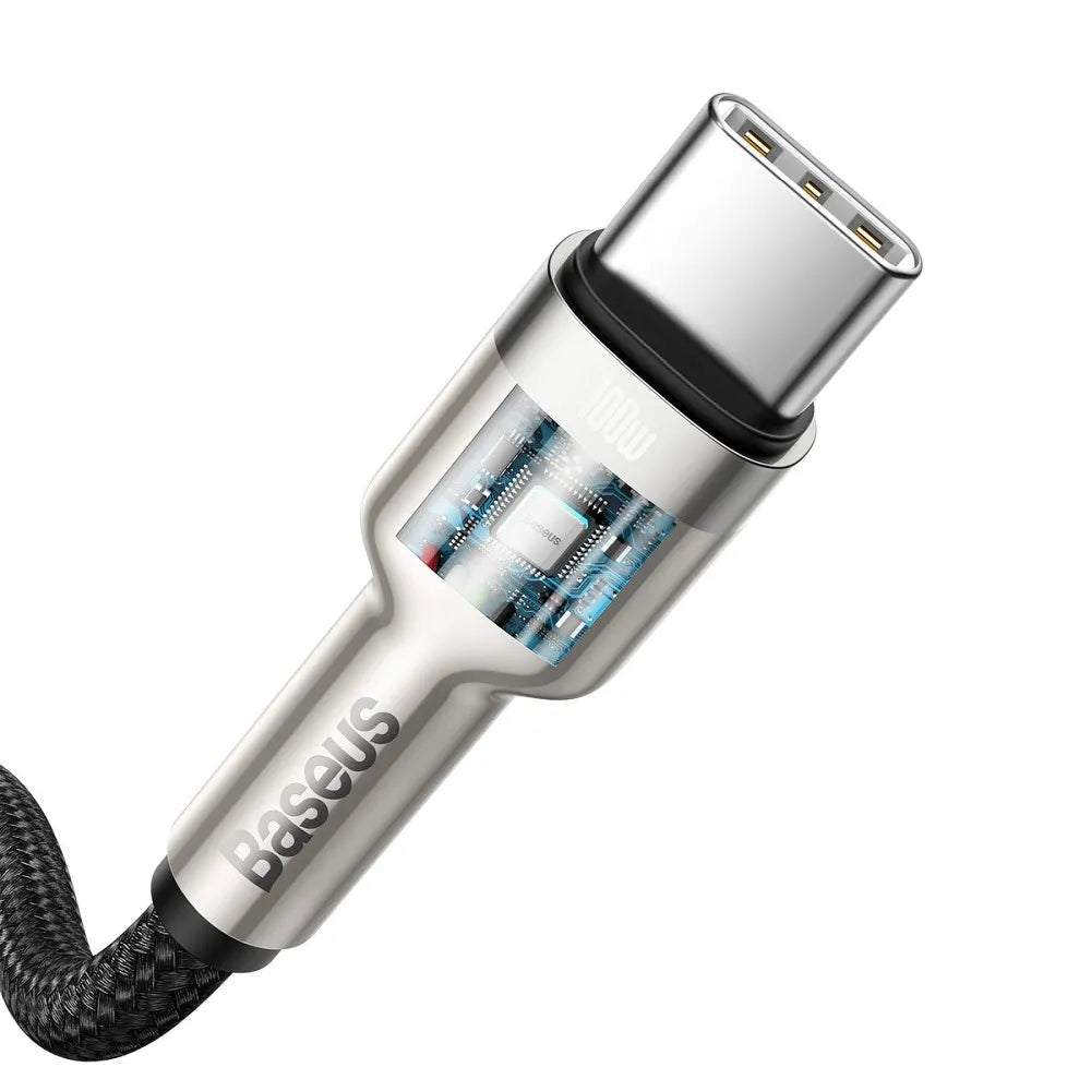 BASEUS kabel tipa C do tipa C PD100W Power Delivery Cafule metalni kabel 1 metar crni