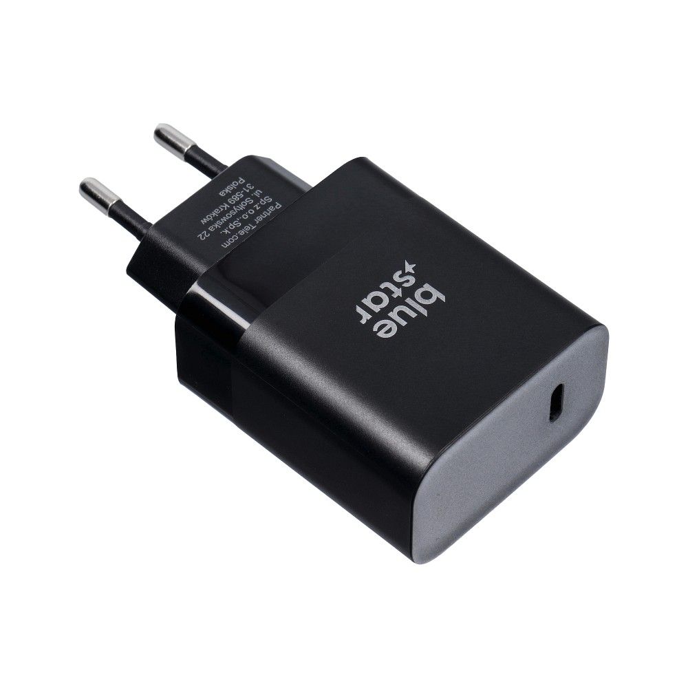 Blue Star USB C QC4.0 PD 3A 45W punjač za telefon + USB C na USB C kabel TFB-TC-45WPD crni