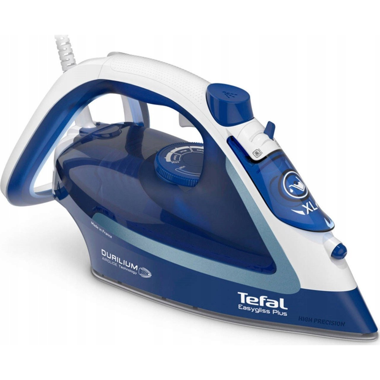Tefal EasyGliss Plus FV5735 glačalo Glačalo za suho & parno glačanje Dirilium podnica za glačalo 2500 W Plavo, Bijelo