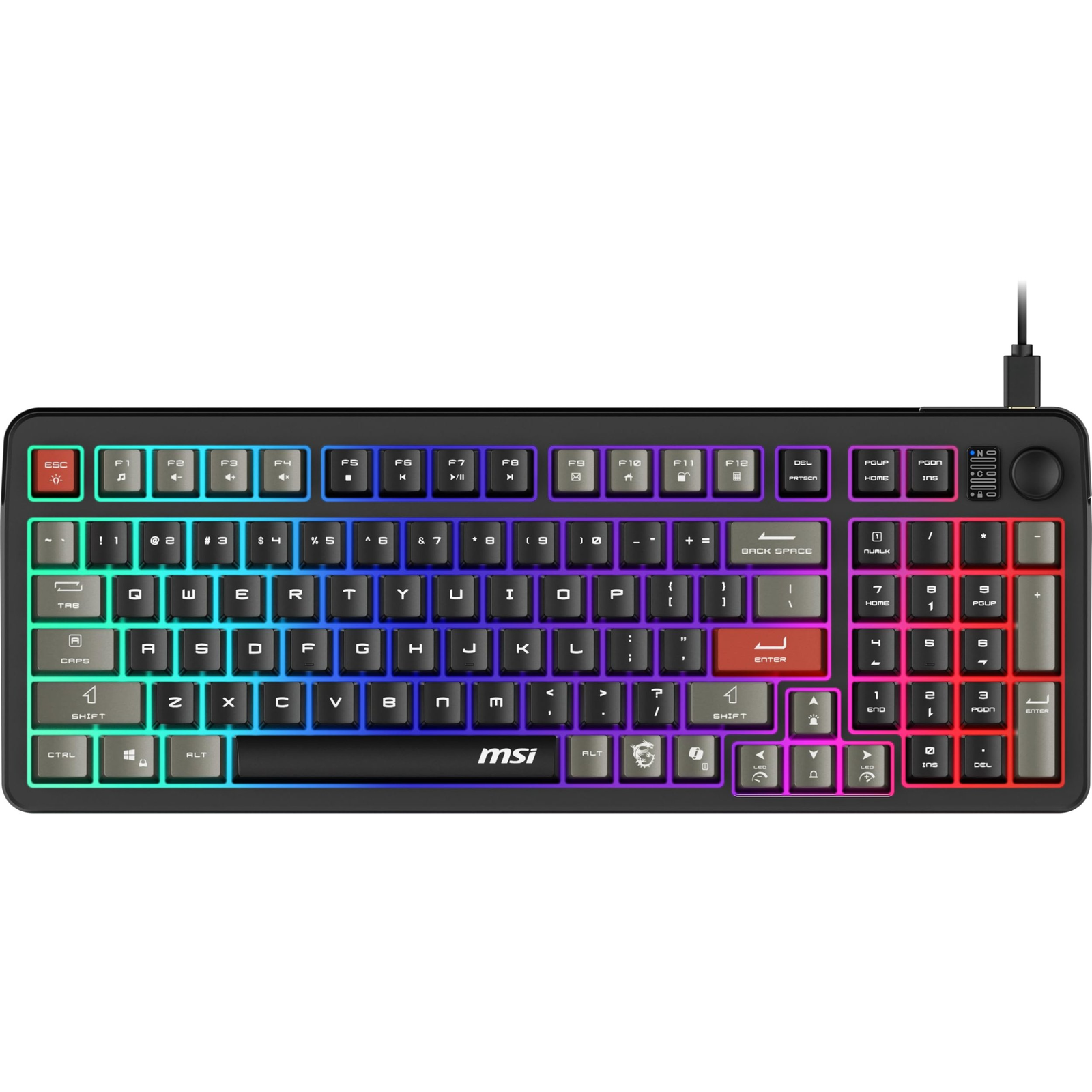 MSI FORGE GK110 tipkovnica Igranje USB QWERTY US Engleski Crno