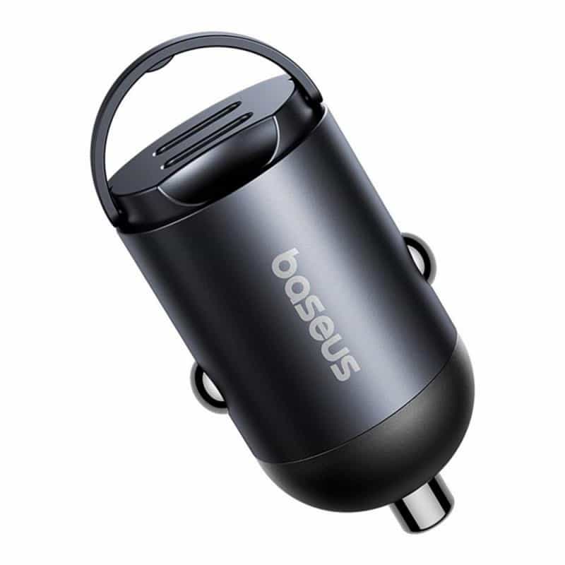 Auto punjač Baseus Tiny Star 30W 3A 2 x USB-C crni