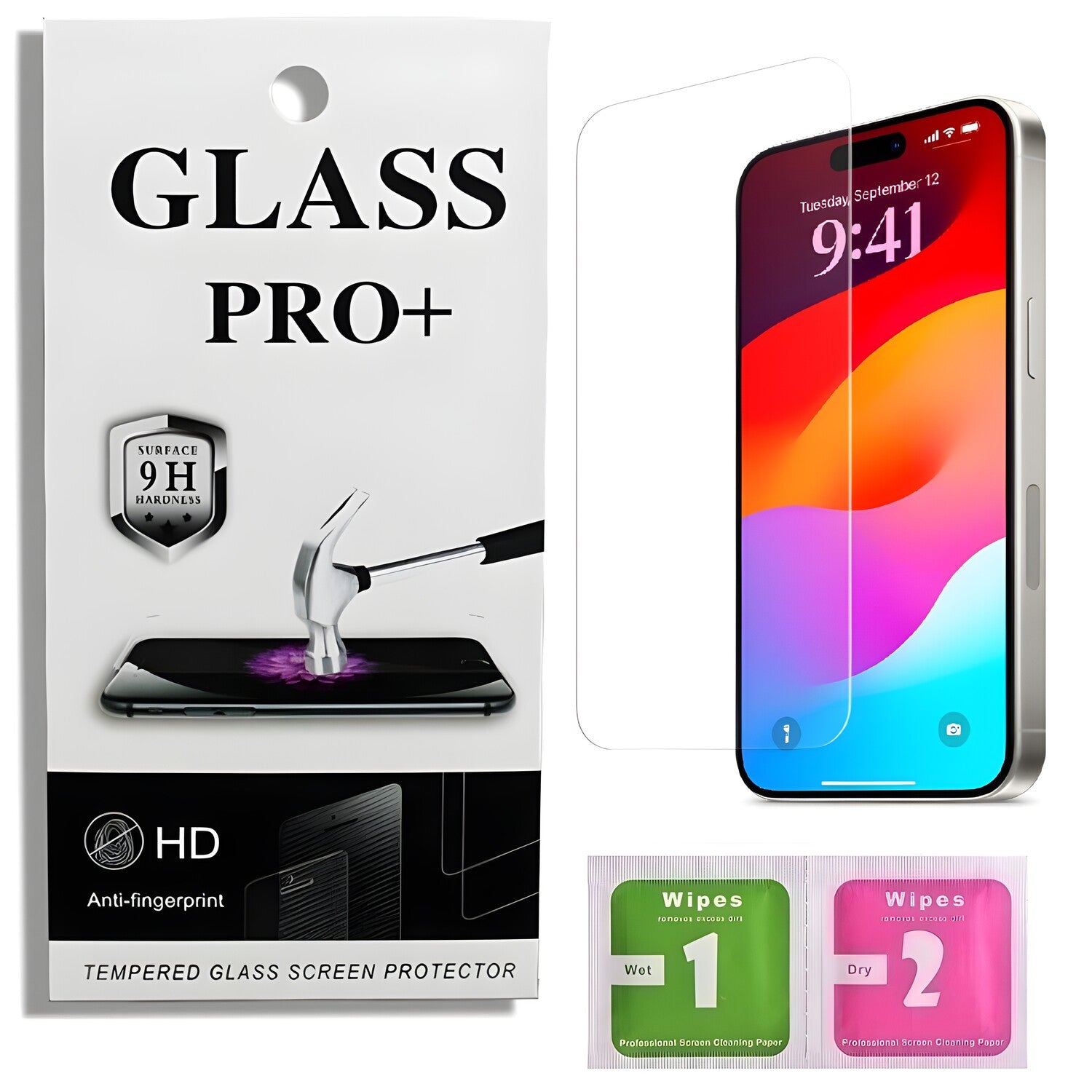 Prémično zaštitno staklo 9D Izmael za Apple iPhone 15 Plus - Prozirna KP33620