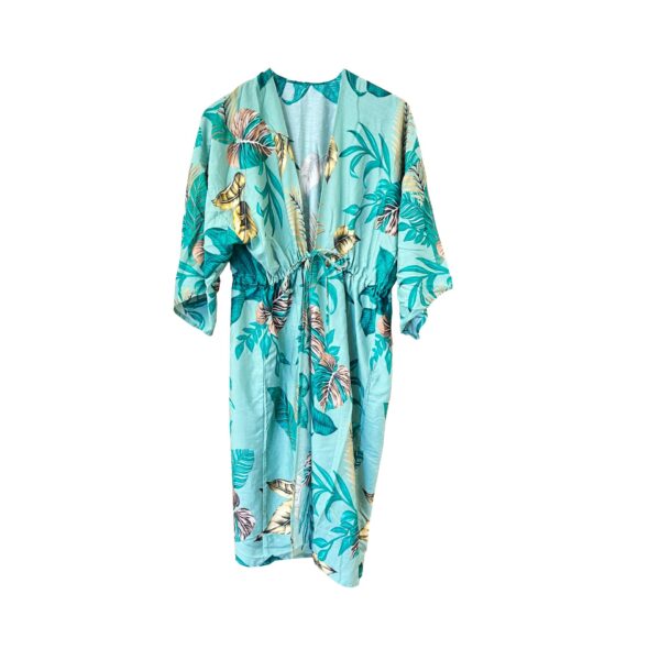 Kaftan Leaf Print Fuxia