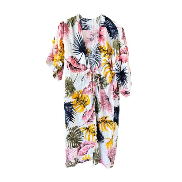 Kaftan Leaf Print Tirkizna