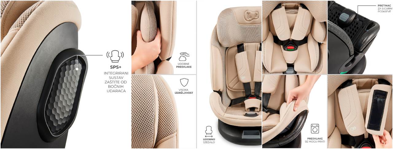 Kinderkraft autosjedalica XPEDITION 3 i-Size 0-36 kg (40-150 cm) 360, Black