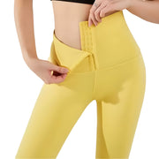 Tajice s visokim pojasom na zakopčavanje - Žuta / L KP30276