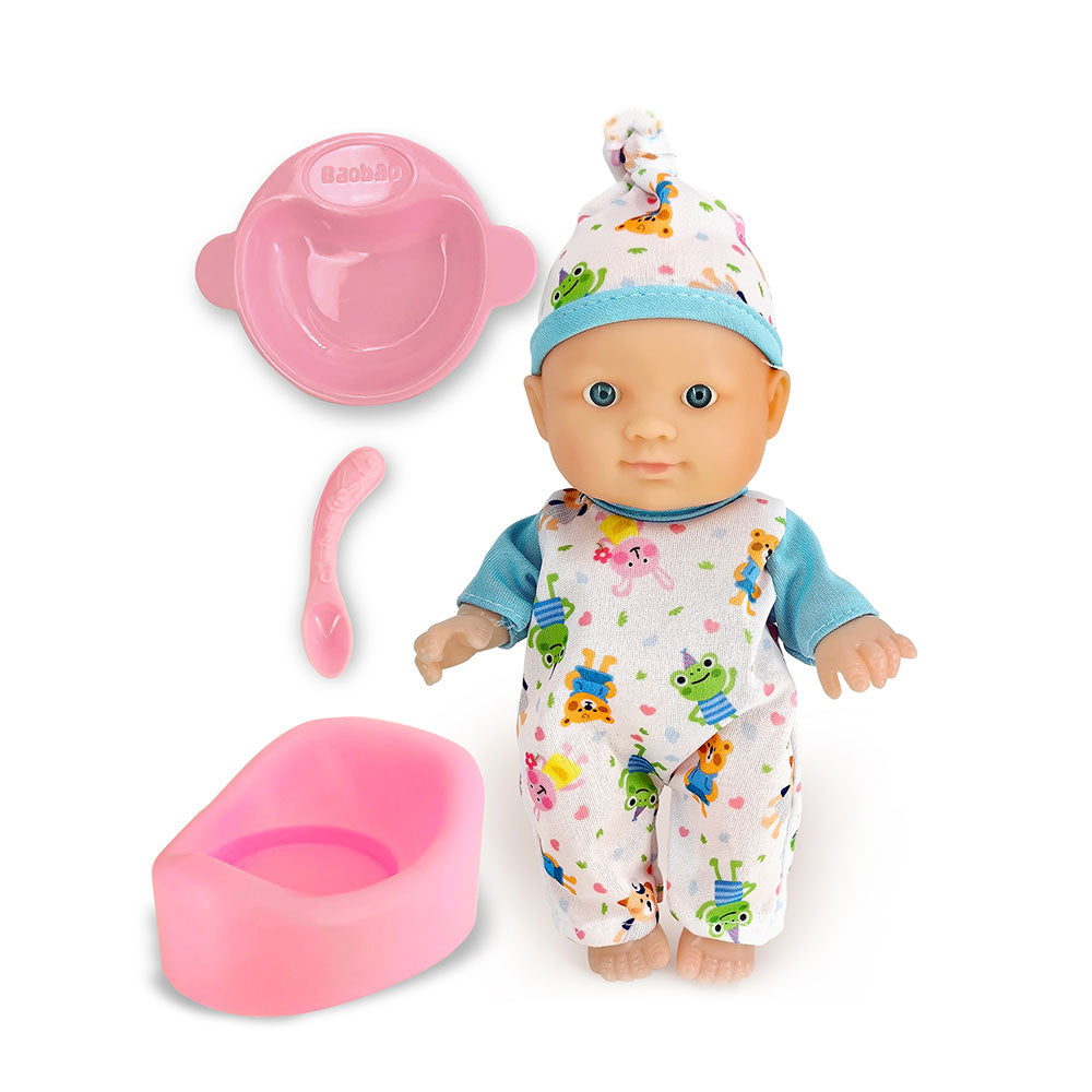 Lutka Cute Baby – Realistična beba s priborom za igru Plava
