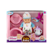 Lutka Cute Baby – Realistična beba s priborom za igru Plava