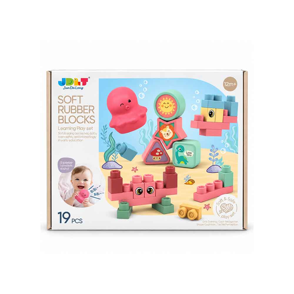 Velike mekane gumene kocke Big Soft Rubber Blocks – 19 dijelova