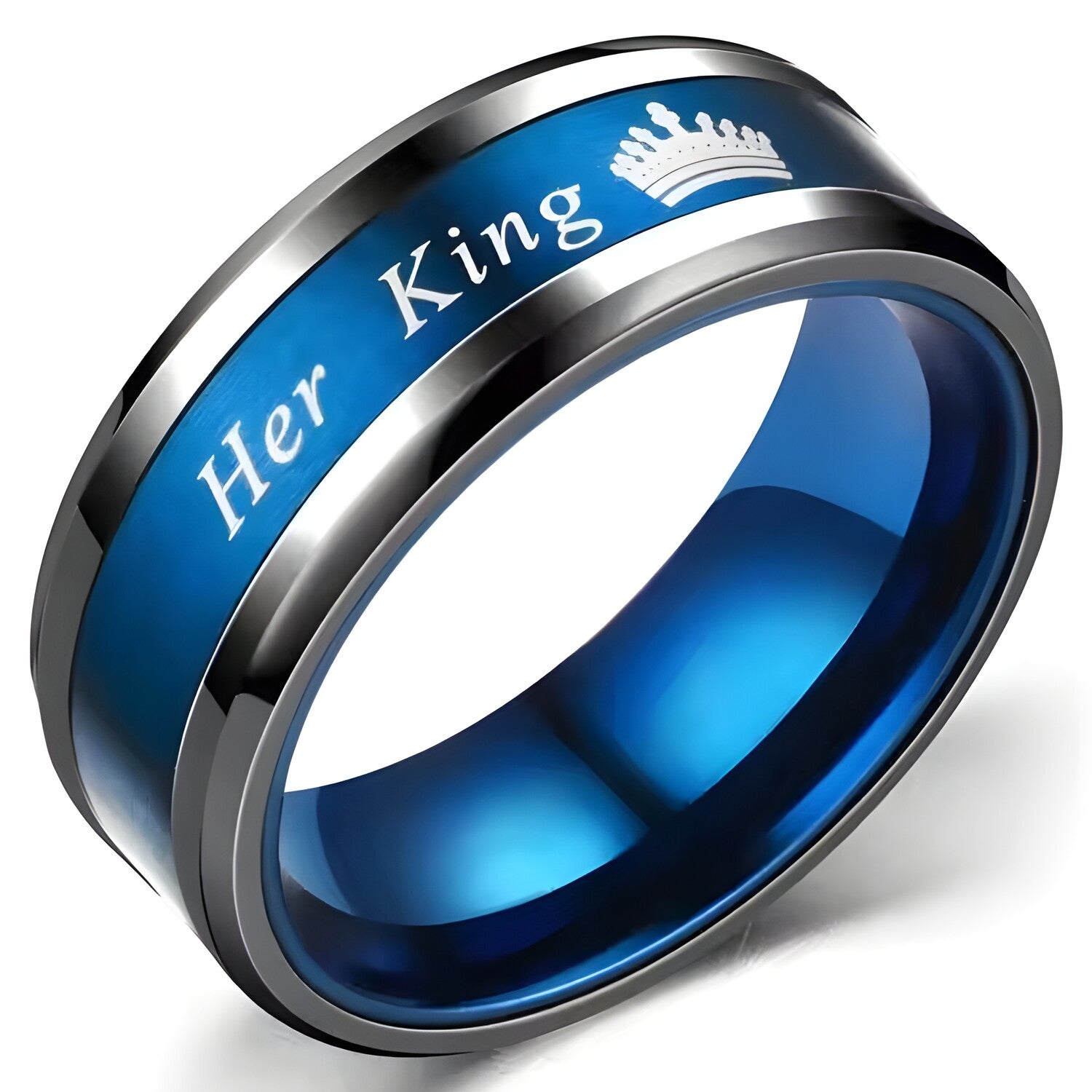 Prsten My King - Crna / Plava / 57mm KP32100