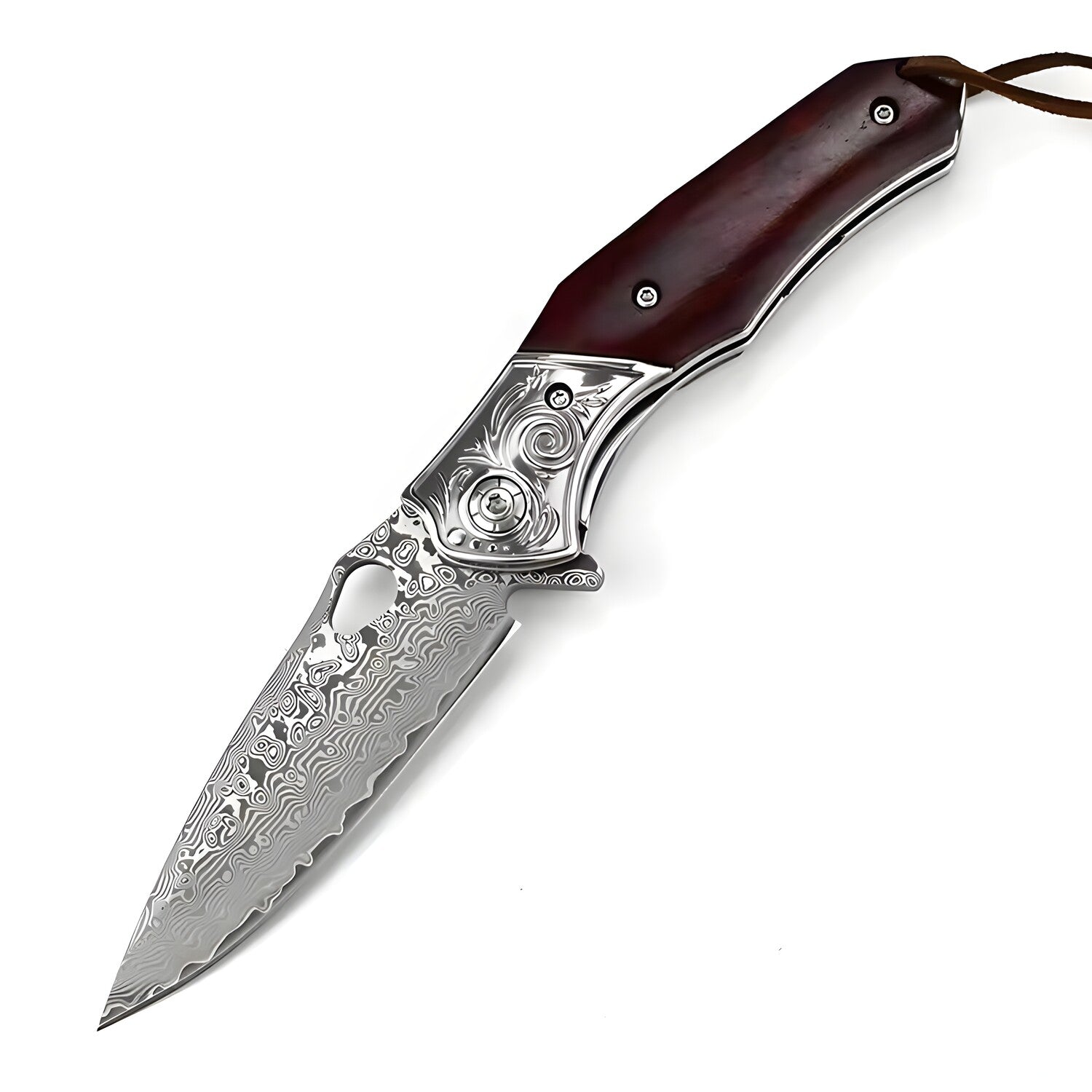 Damaskovski vanjski sklopivi nož NO-31698 - Smeđa KP31698