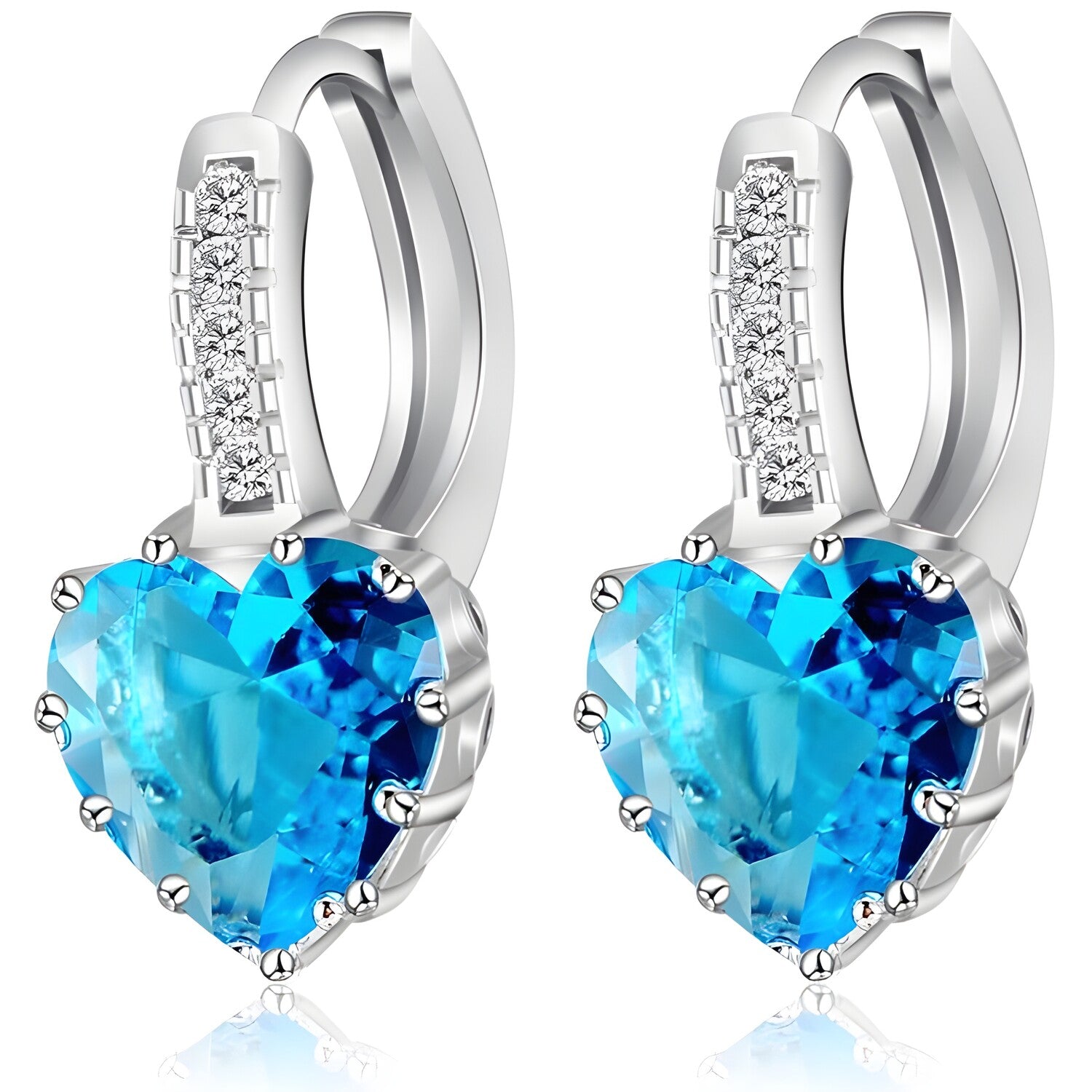 Naušnice Silver Heart - Tirkiz KP1781
