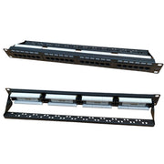 Patch panel 24port 1U 19" Cat6 UTP/str. nosać