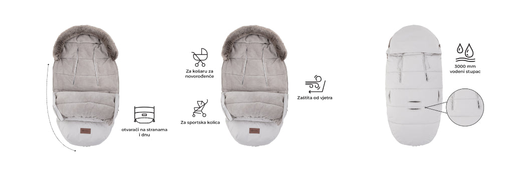 PETITE&MARS Footmuff Comfy 4 u 1 zimska vreća za kolica, Stylish Beauty