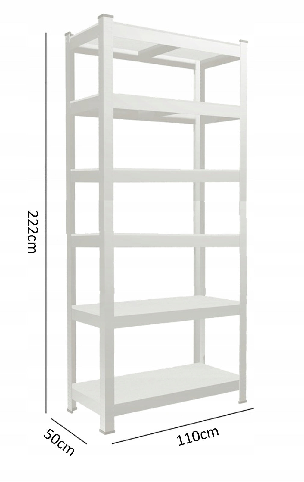 Polica s 6 razina 222 x 110 x 50 cm (nosivost 1050 kg) - siva
