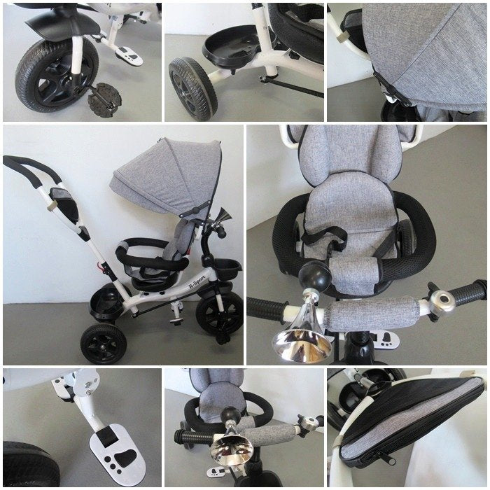 Tricikl za djecu T4-Max 4u1 - sivi