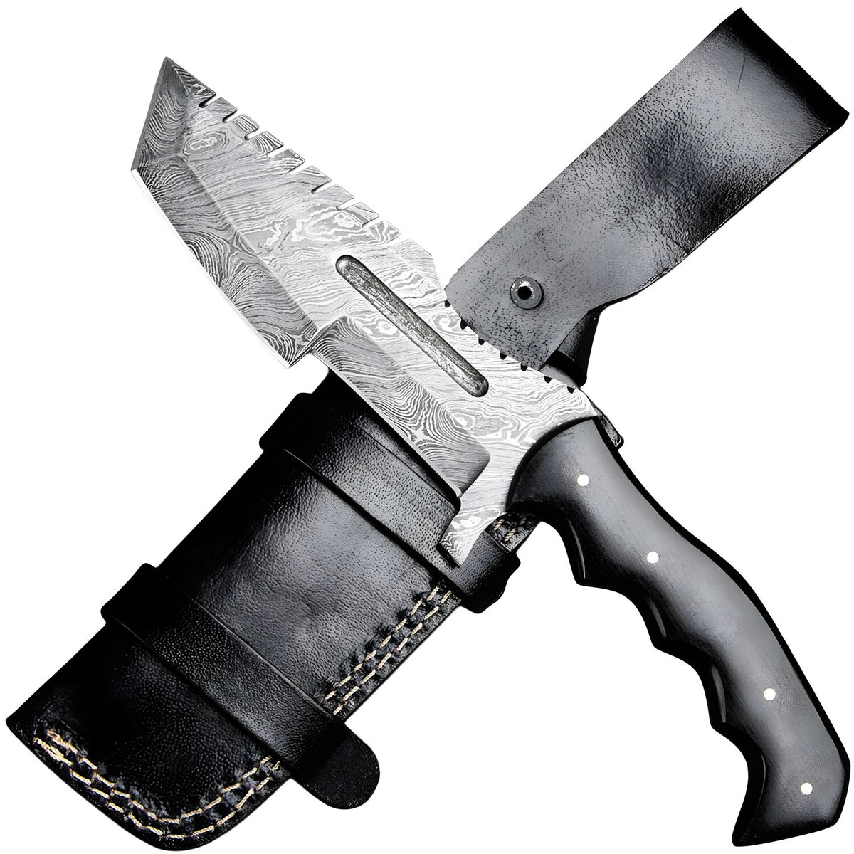 Damaskni vanjski nož LP-38745 - Crna KP38745
