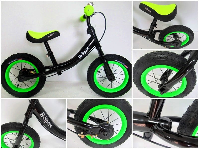 Bicikl bez pedala R3 - crno/zeleni